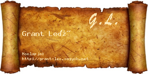 Grant Leó névjegykártya